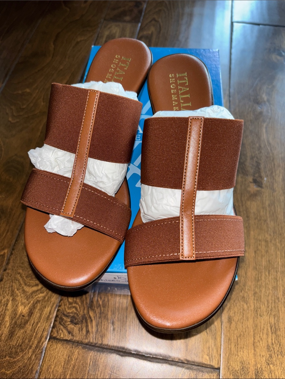 Italian Shoemakers Brown/Tan Slide Sandals